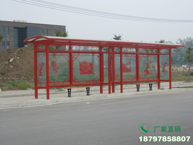 惠州中式金属古典公交候车亭