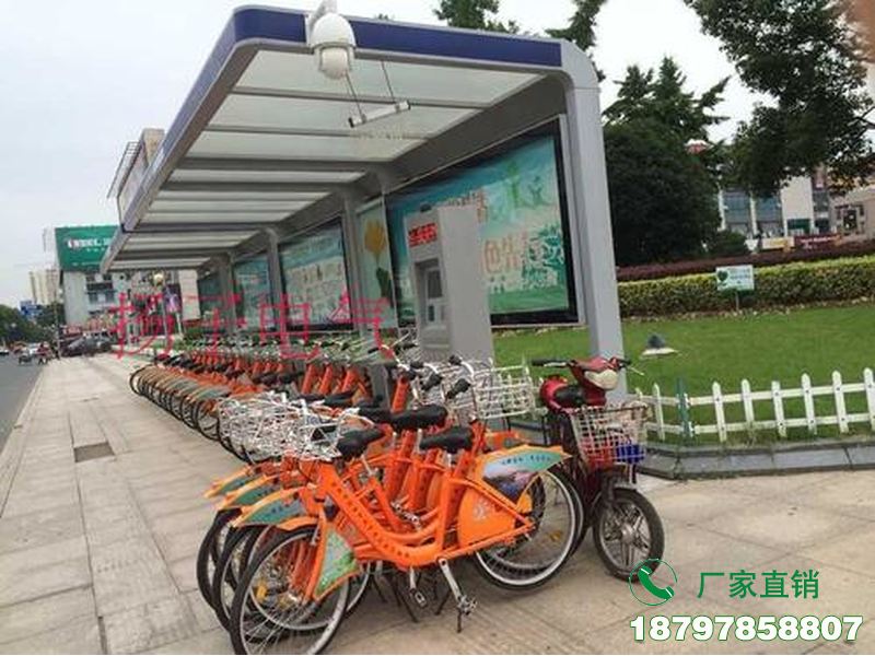 宁波地铁站共享单车存放亭